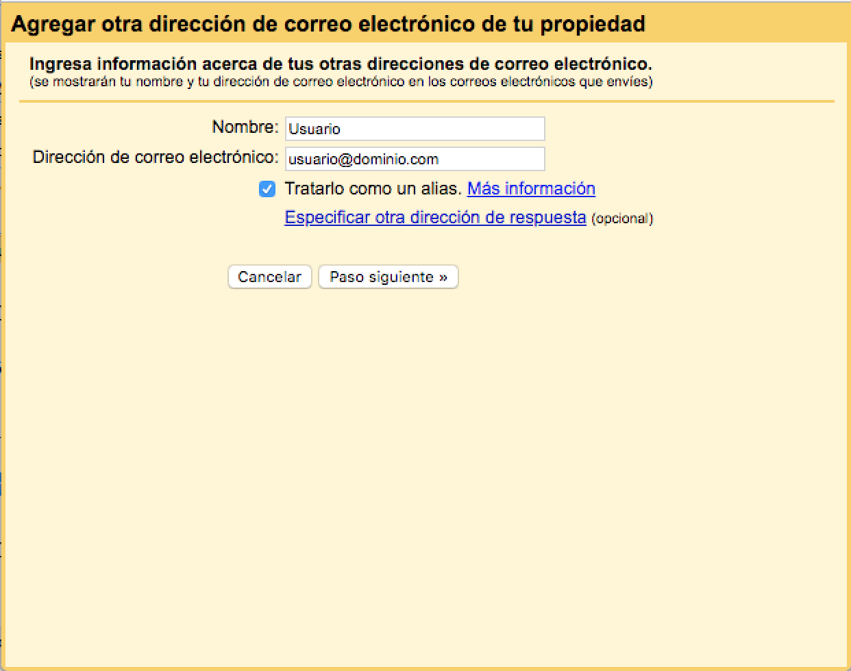 Agregar casilla de correo